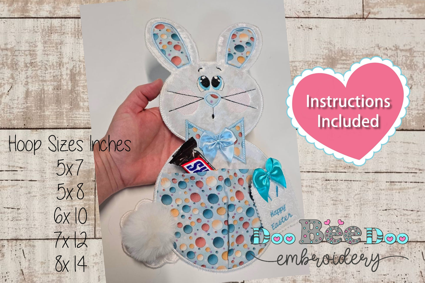 Potbellied Boy Rabbit  - ITH Project - Machine Embroidery Design