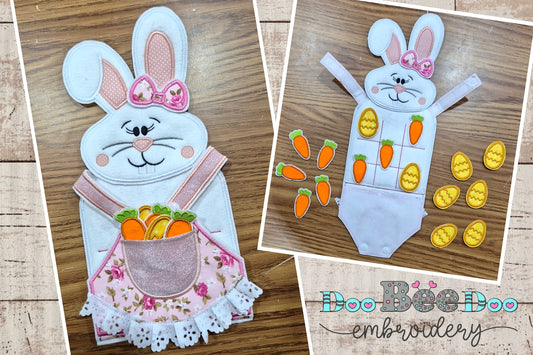 Tic-tac-toe Bunny Girl - ITH Project - Machine Embroidery Design