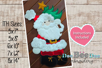Santa Claus Holding a Tree - ITH Project - Machine Embroidery Design