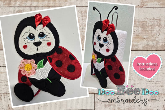 Ladybug Paper Towel Holder Cover - ITH Project - Machine Embroidery Design