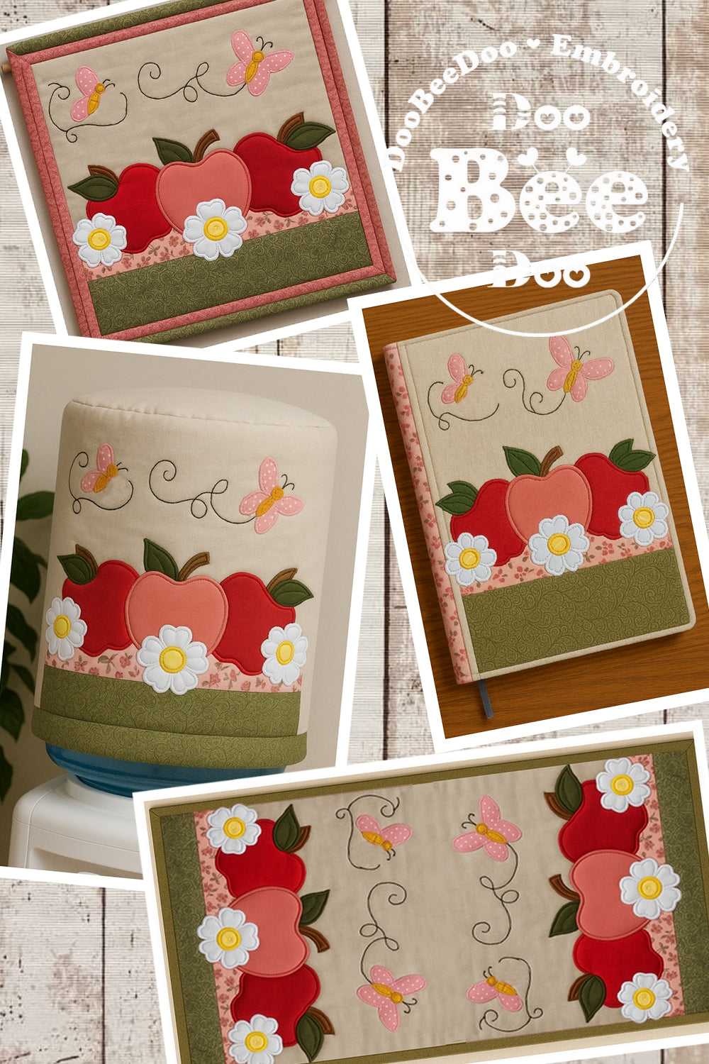 ITH Apples and Flowers Panel (2-Part Project) - ITH Project - Machine Embroidery Design