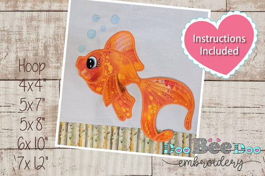 Little Goldfish 3D – ITH Project – Machine Embroidery Design