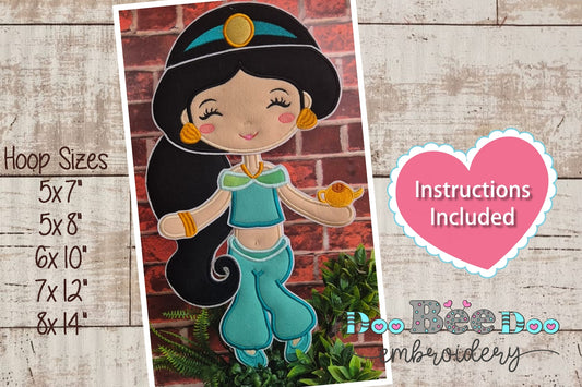 Princess Jasmine – ITH Project – Machine Embroidery Design