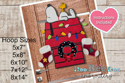 Snoopy and Woodstock Christmas – ITH Project – Machine Embroidery Design