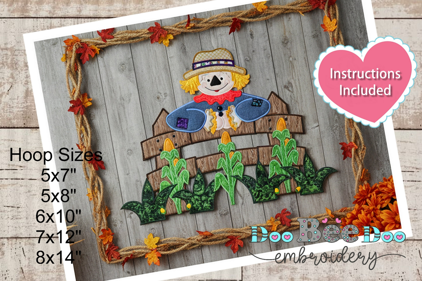 Scarecrow with Corn ITH Project – Machine Embroidery Design