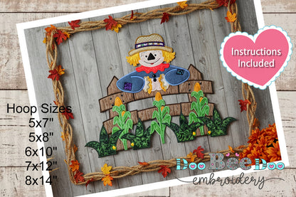 Scarecrow with Corn ITH Project – Machine Embroidery Design
