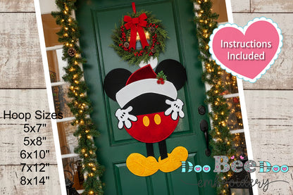 Mickey Christmas Door Hanger – ITH Project – Machine Embroidery Design