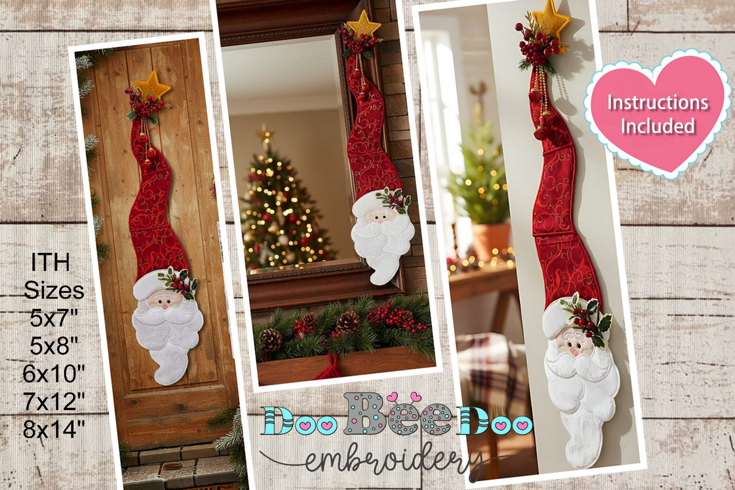 🎅 Santa Hat with Star – ITH Project – Machine Embroidery Design