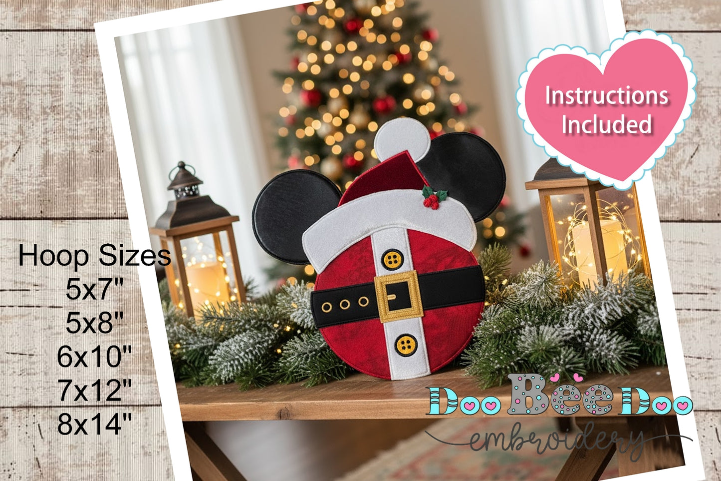 🎅 Santa Mickey – ITH Project – Machine Embroidery Design