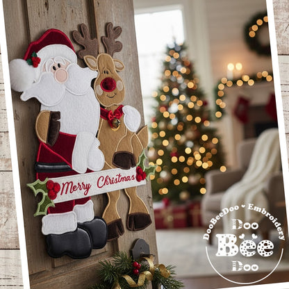 Santa and Reindeer – ITH Project – Machine Embroidery Design