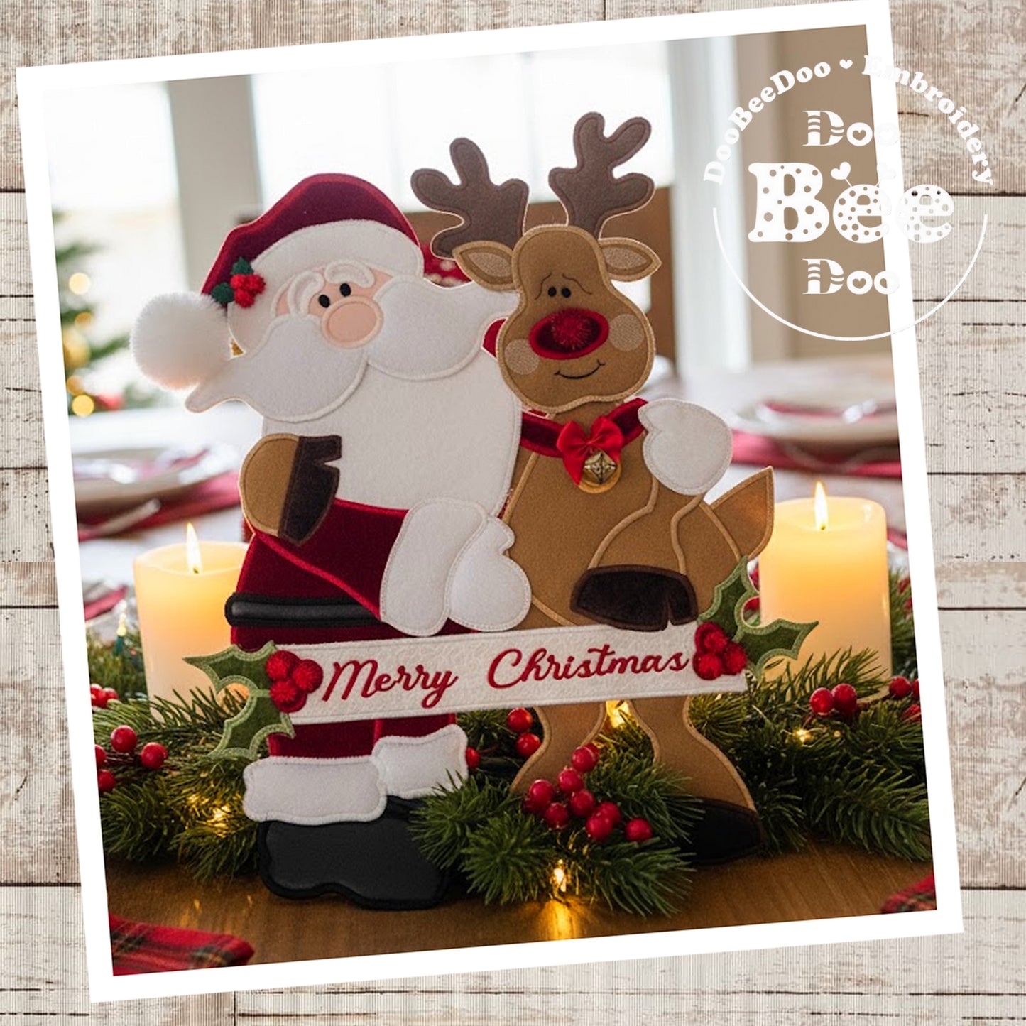 Santa and Reindeer – ITH Project – Machine Embroidery Design