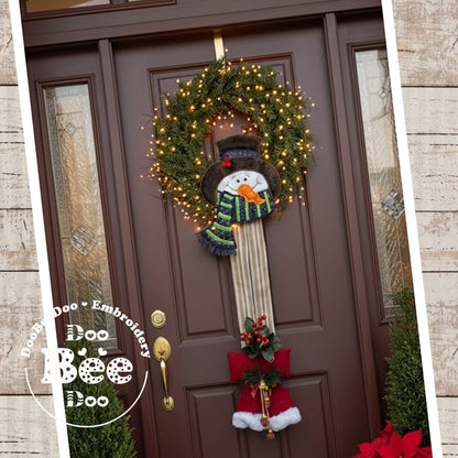 Snowman with Black Hat Door Hanger – ITH Project – Machine Embroidery Design