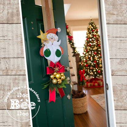 Santa Claus with Star Door Hanger – ITH Project – Machine Embroidery Design