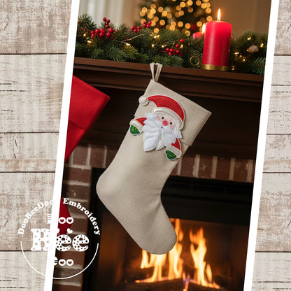 Cute Christmas Santa with a Pointy Beaard – ITH Project – Machine Embroidery Design