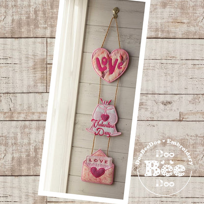 Valentine Love Hanging – ITH Project – Machine Embroidery Design