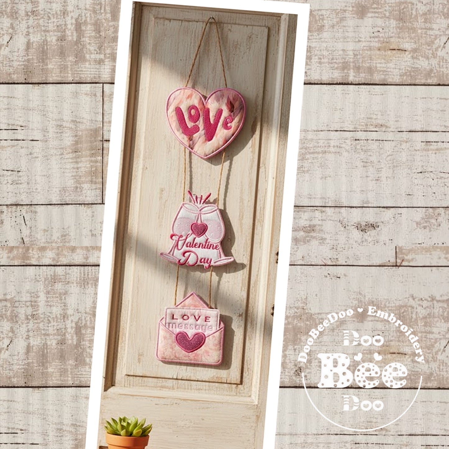 Valentine Love Hanging – ITH Project – Machine Embroidery Design