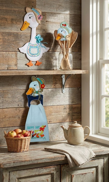 Farmhouse Goose Girl Kitchen Set – ITH Project – Machine Embroidery Designs