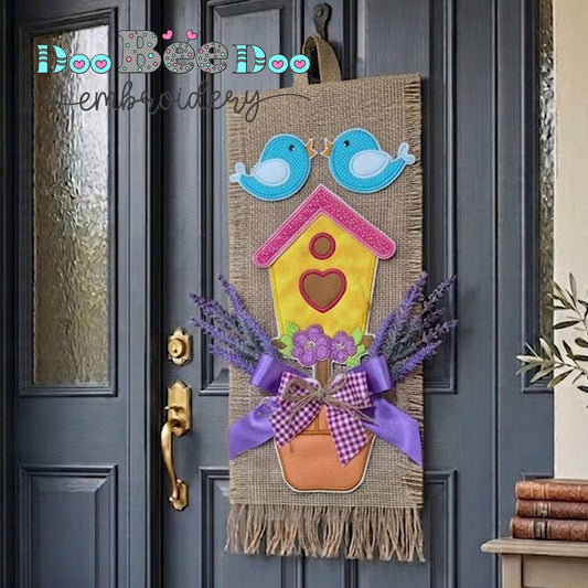 Birdhouse Spring Door Banner – ITH Project – Machine Embroidery Design