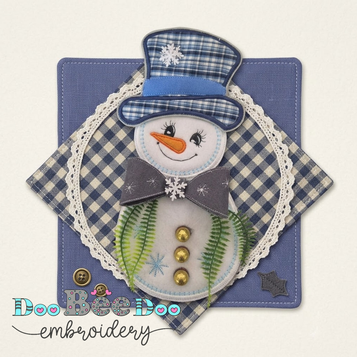 Blue Snowman – ITH Project – Machine Embroidery Design