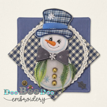 Blue Snowman – ITH Project – Machine Embroidery Design