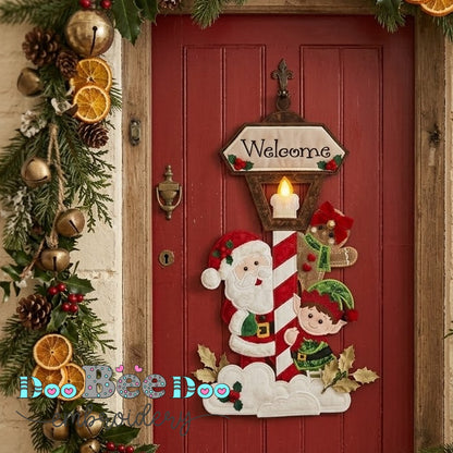 Christmas Welcome Lamp Post – ITH Project – Machine Embroidery Design