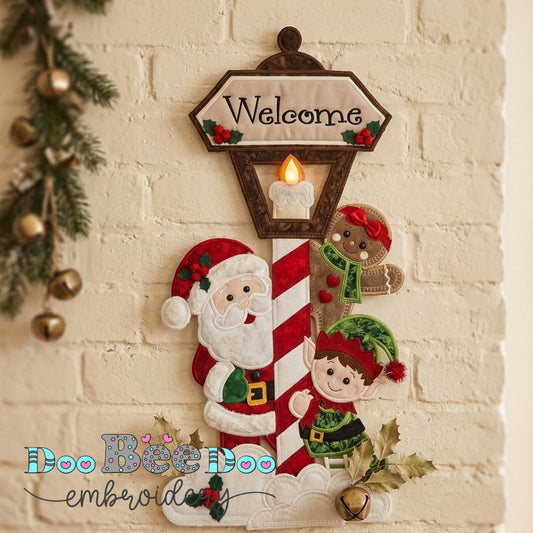 Christmas Welcome Lamp Post – ITH Project – Machine Embroidery Design