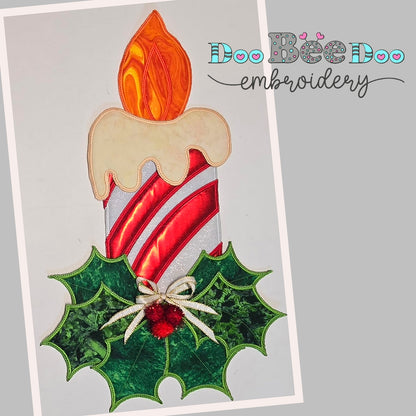 Christmas Candle – ITH Project – Machine Embroidery Design