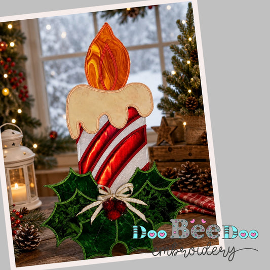 Christmas Candle – ITH Project – Machine Embroidery Design