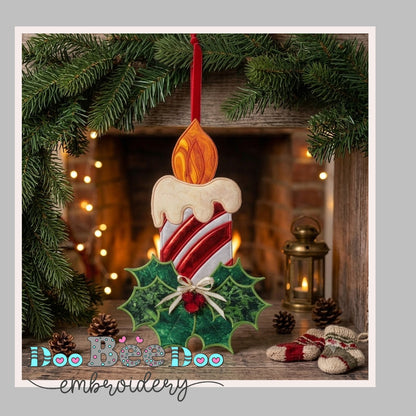 Christmas Candle – ITH Project – Machine Embroidery Design