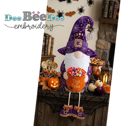 Halloween Witch Gnome Candy Door Hanger – ITH Project – Machine Embroidery Design