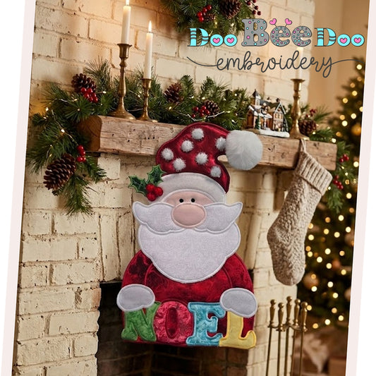 Santa Claus Noel Christmas Door Hanger – ITH Project – Machine Embroidery Design