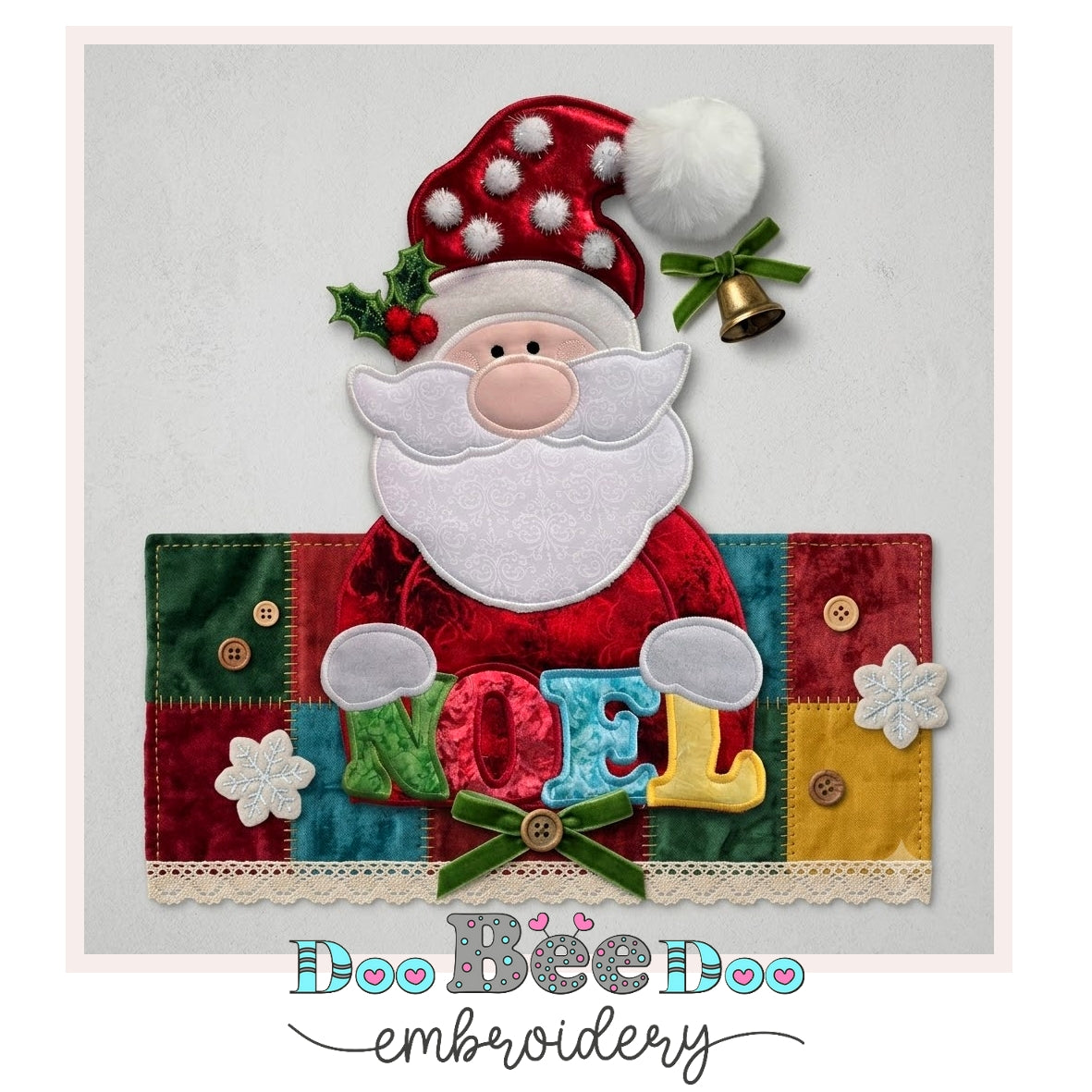 Santa Claus Noel Christmas Door Hanger – ITH Project – Machine Embroidery Design
