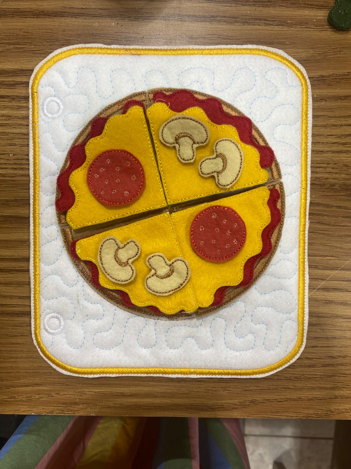 Pizza Sensory Book Page - ITH Project - Machine Embroidery Design