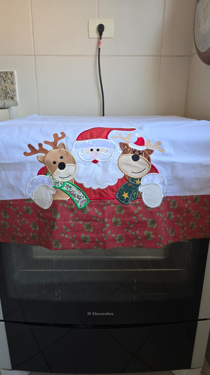 Santa Claus with Reindeers – ITH Project for Towels and Fabrics – Machine Embroidery Design 🎅🦌