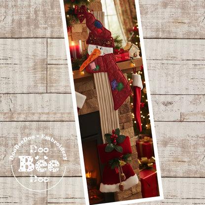 Red Hat Snowman Door Hanger – ITH Project – Machine Embroidery Design