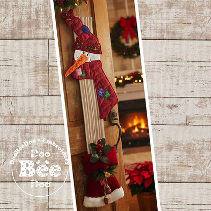 Red Hat Snowman Door Hanger – ITH Project – Machine Embroidery Design