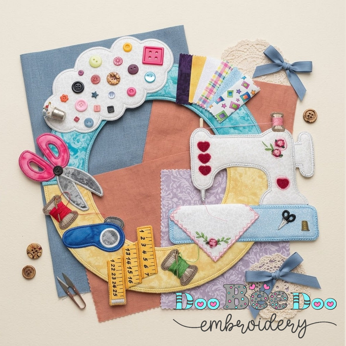 Sewing Garland - ITH Project - Machine Embroidery Design