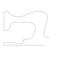 White Cat and a Vintage Sewing Machine - Applique - Machine Embroidery Design