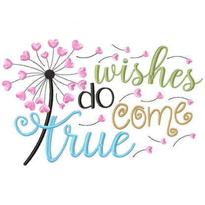 Dandelion Wishes Do Come True - Fill Stitch - Machine Embroidery Design