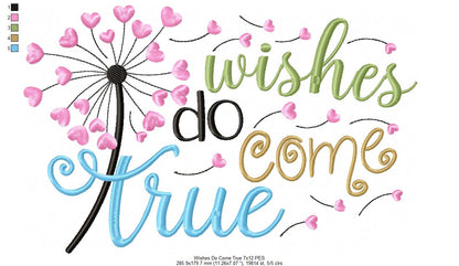 Dandelion Wishes Do Come True - Fill Stitch - Machine Embroidery Design