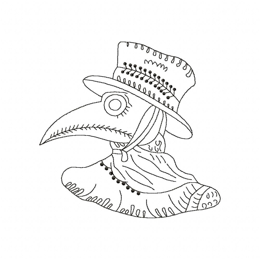 Witch Doctor - Redwork - Machine Embrodiery Design