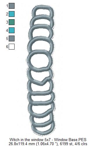 Witch in the Window Ornament - ITH Project - Machine Embroidery Design