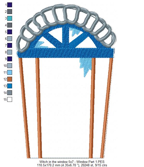 Witch in the Window Ornament - ITH Project - Machine Embroidery Design