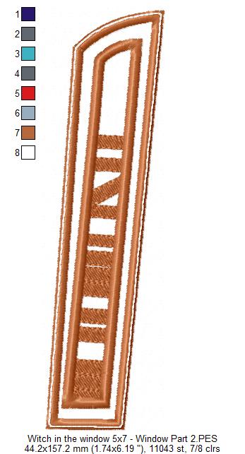 Witch in the Window Ornament - ITH Project - Machine Embroidery Design