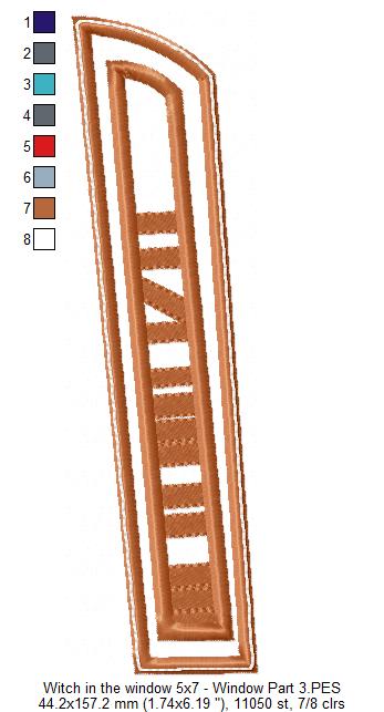 Witch in the Window Ornament - ITH Project - Machine Embroidery Design