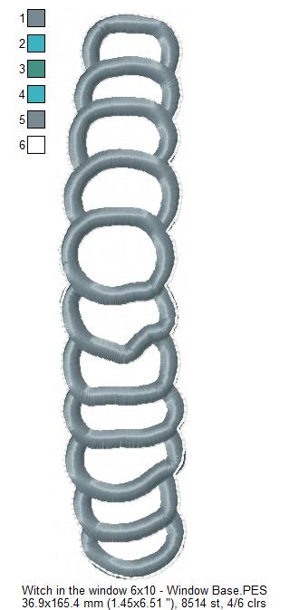 Witch in the Window Ornament - ITH Project - Machine Embroidery Design