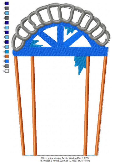 Witch in the Window Ornament - ITH Project - Machine Embroidery Design