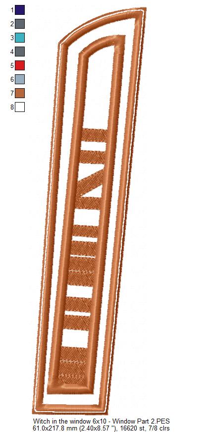 Witch in the Window Ornament - ITH Project - Machine Embroidery Design