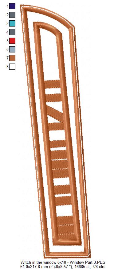 Witch in the Window Ornament - ITH Project - Machine Embroidery Design