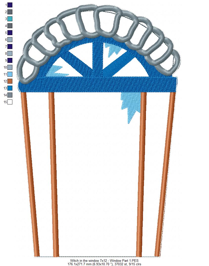 Witch in the Window Ornament - ITH Project - Machine Embroidery Design